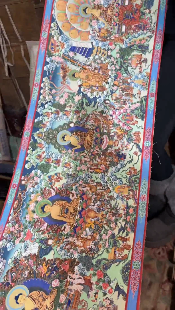 卷轴画龙妹的唐卡tk16