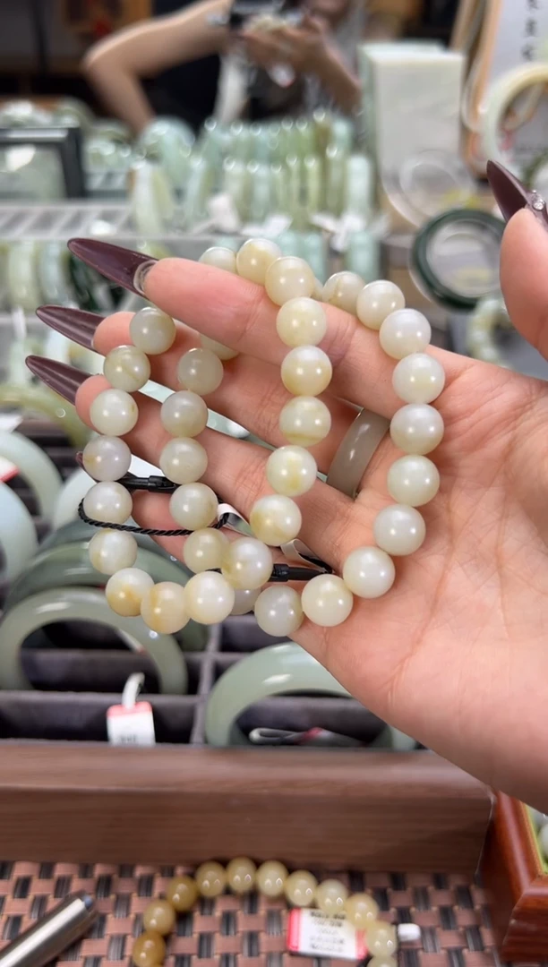 手串未镶嵌和田玉且末料米达手串卡10 多样性发货