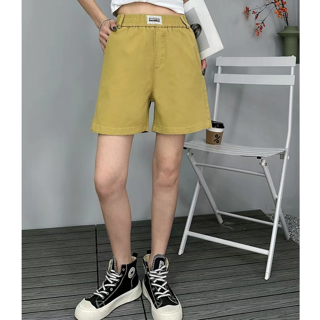 小施家时尚百搭松紧腰休闲短裤8670