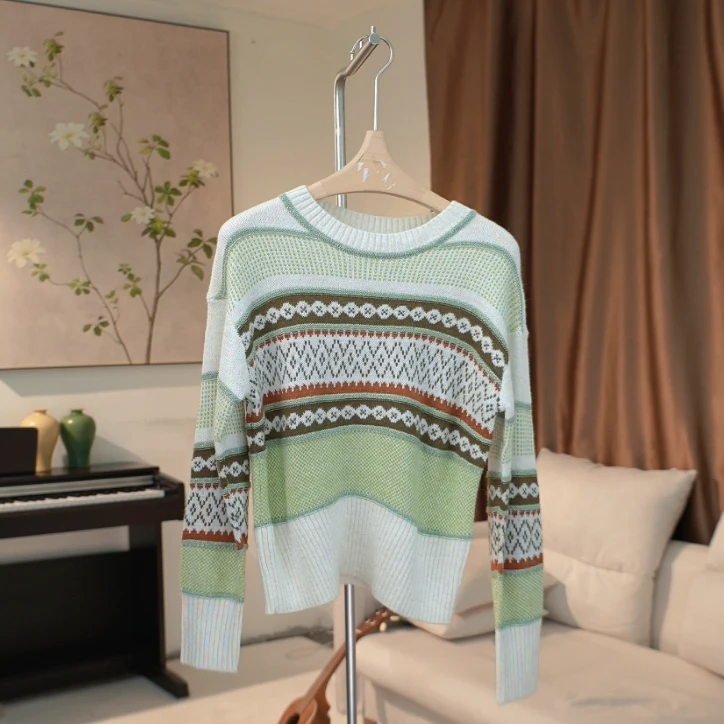 G178 秋冬时尚潮流花纹针织毛衫女 XA38