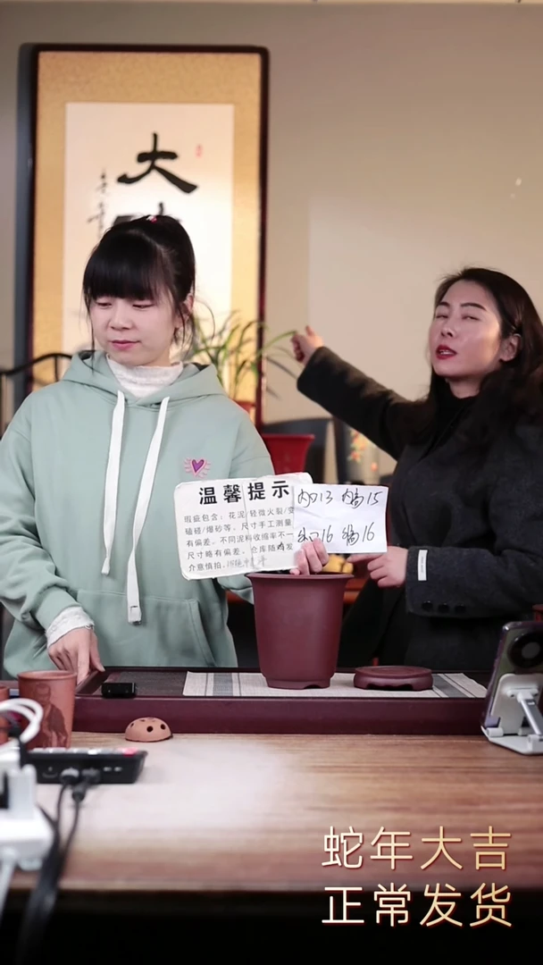 【闪购商品】紫砂花盆瑕疵龙血砂新款小金钟一只带瑕疵托盘