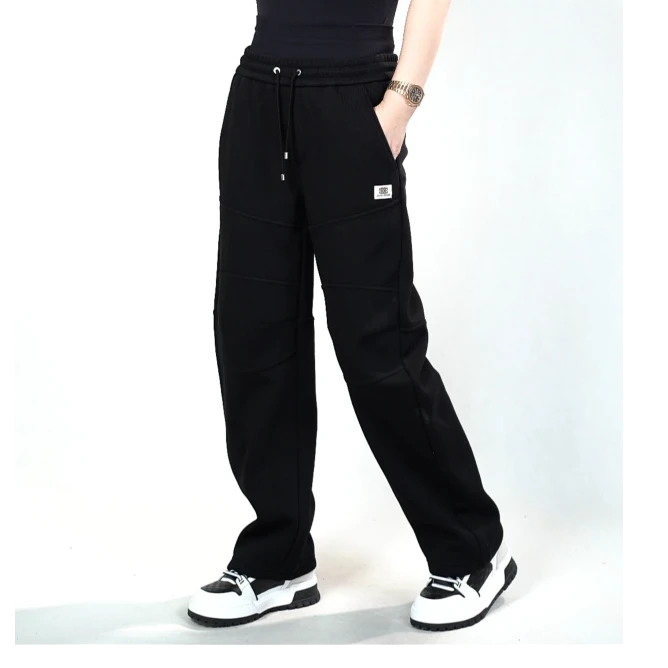 ASA男士罗卡热岩绒加绒卫裤53WK705冬季男装简约休闲裤黑/灰