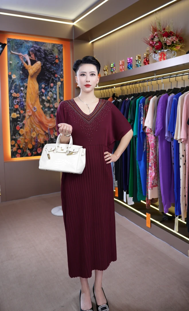 558夏季新款宽松大码遮肚显瘦长款连衣裙