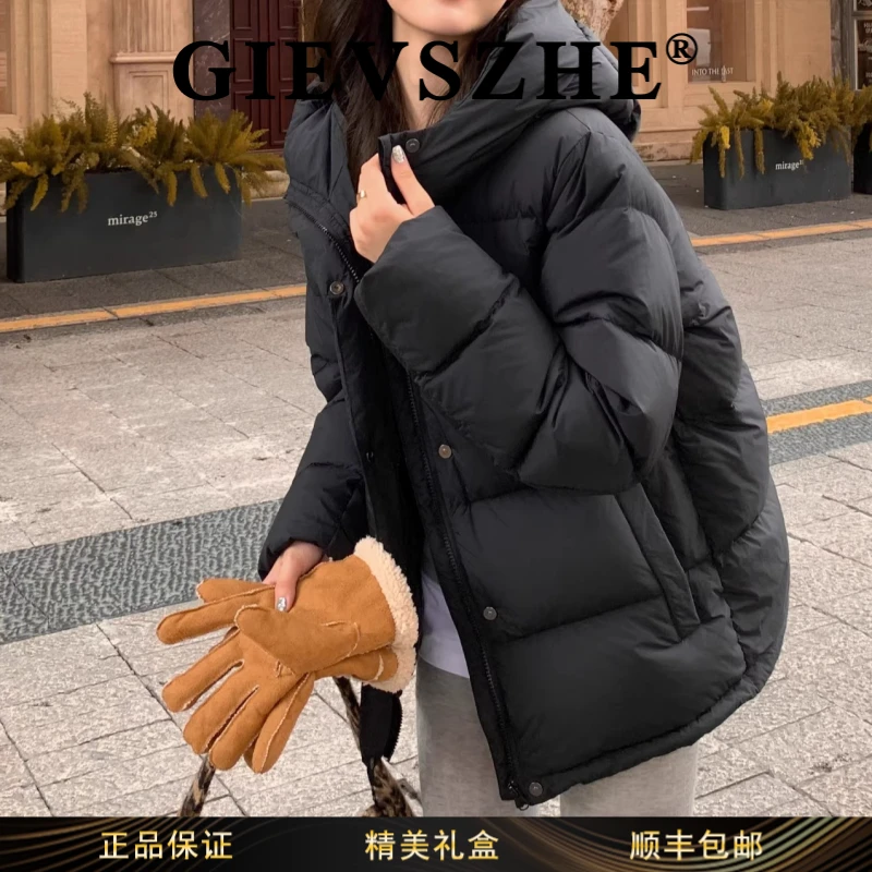 纪诗哲女装舒适百搭女装加厚连帽短款女装清新配色时尚感羽绒服女