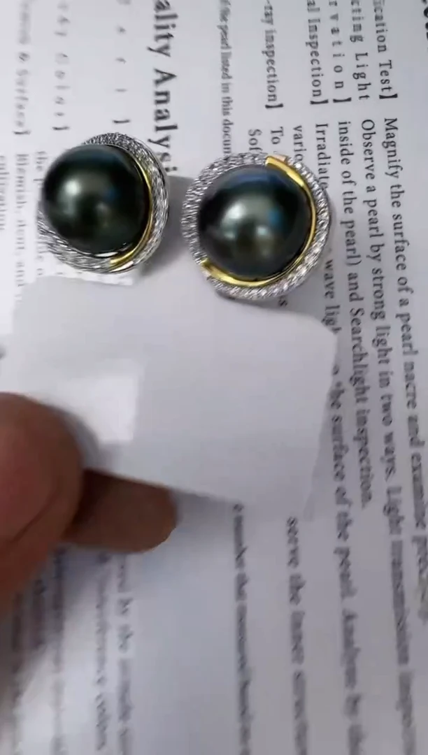 银S925镶嵌海水珍珠耳饰耳钉