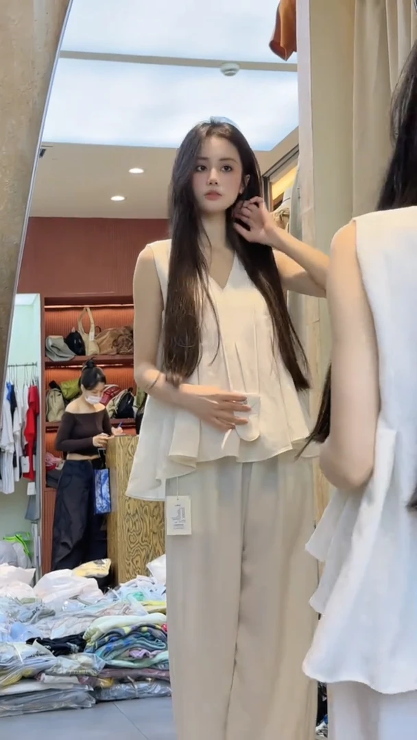 韩系慵懒松弛高级感套装女2025夏季无袖上衣时尚休闲阔腿裤两件套