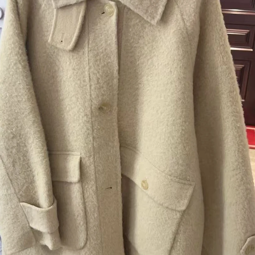 ［小小布］no退换-东大门正品m5u鹅黄色大衣外套