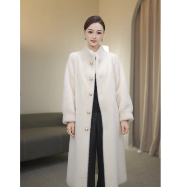 【孟彦希最美】皮毛一体外套女款爆款2025新款105厘米冬季百搭长款