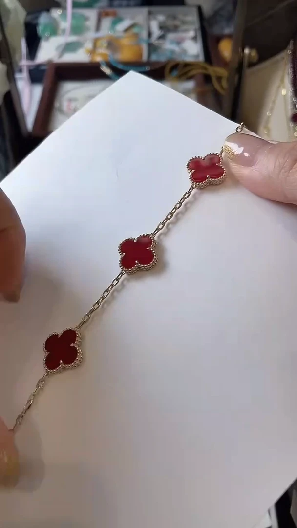 【闪购商品】玛瑙/玉髓手链18K金镶嵌手链