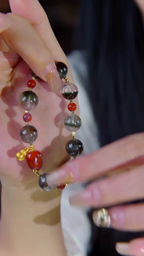 未镶嵌手链水晶巴西绿幽灵设计款