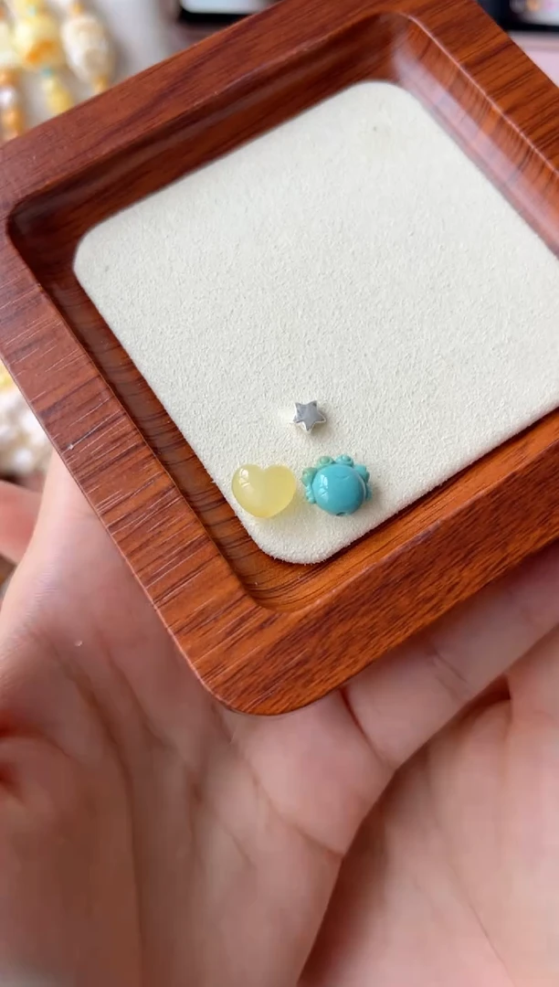 未镶嵌蜜蜡裸石小爱心配件套装