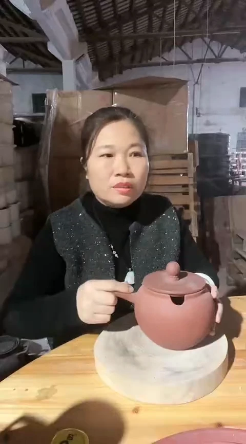 陶瑕疵色差手把紫砂猪油罐