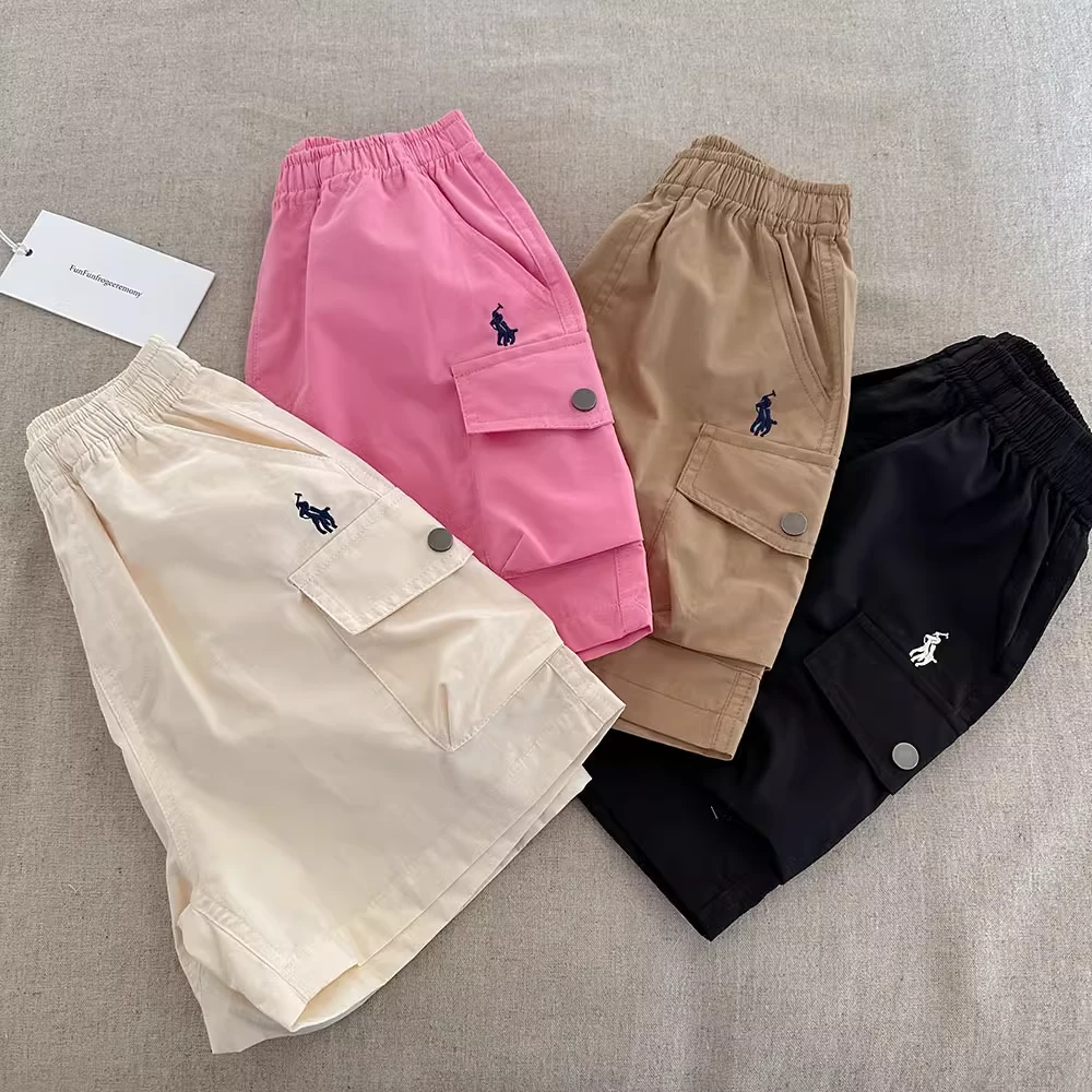 儿童短裤男童2025夏季新款小童纯色五分裤薄款宝宝口袋中裤女