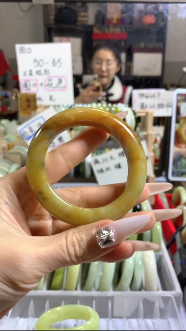 未镶嵌岫玉手镯14 53+