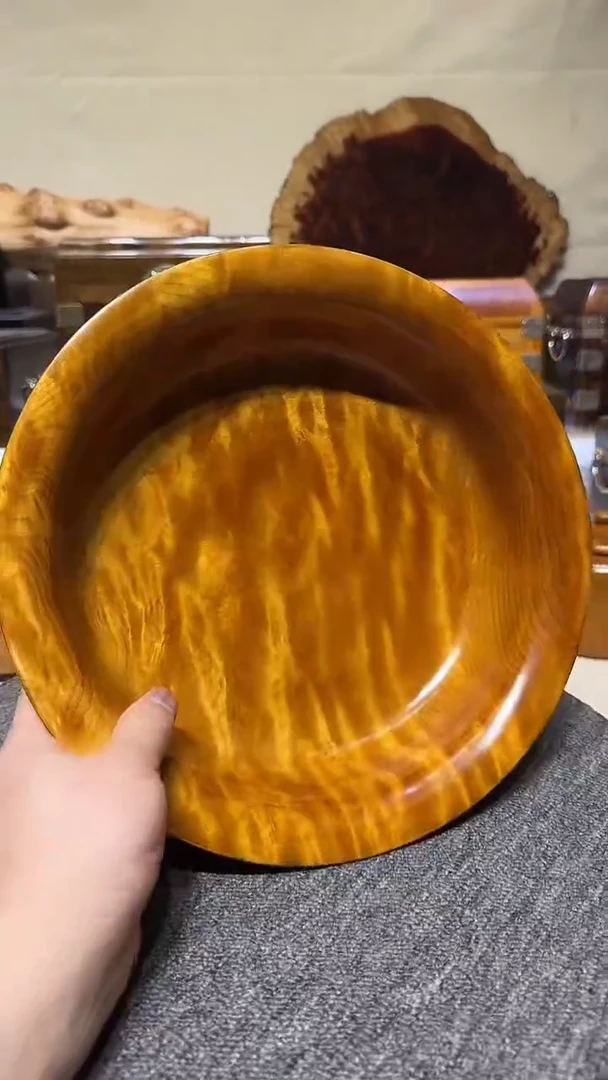 金丝楠木老料满水波厚盘28.1/7.6