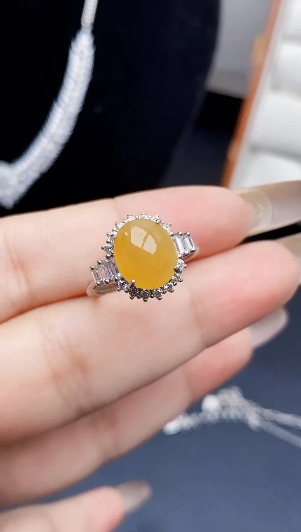 银S925镶嵌戒指翡翠0368