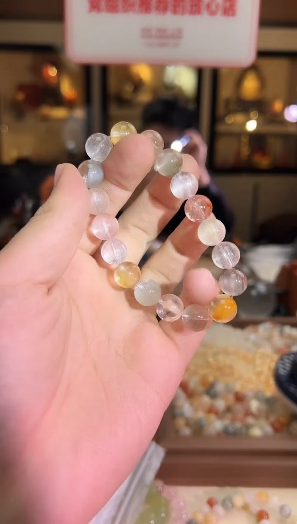 未镶嵌手链水晶11mm+全净猫眼钢丝兔毛（多样性发一）