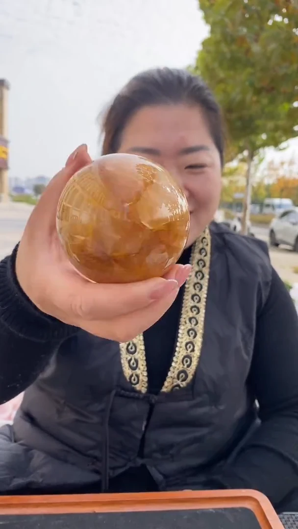 未镶嵌珠宝半成品水晶黄胶花球DD747