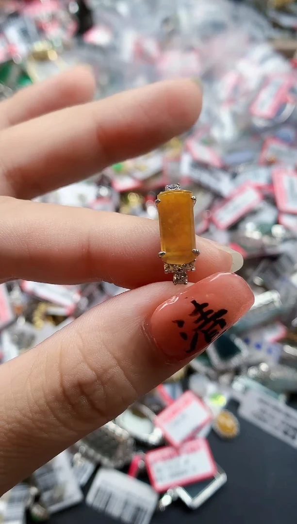 银S925镶嵌戒指翡翠喜*?天然A货缅甸翡翠