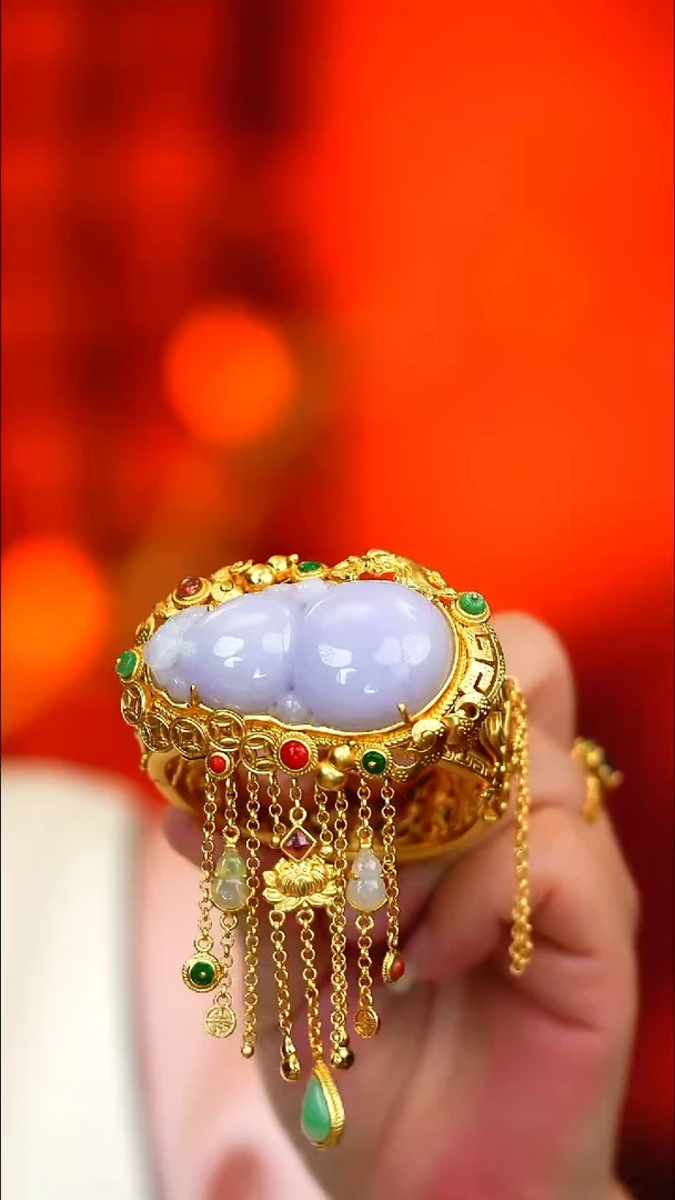 银S925镶嵌手镯翡翠新新款