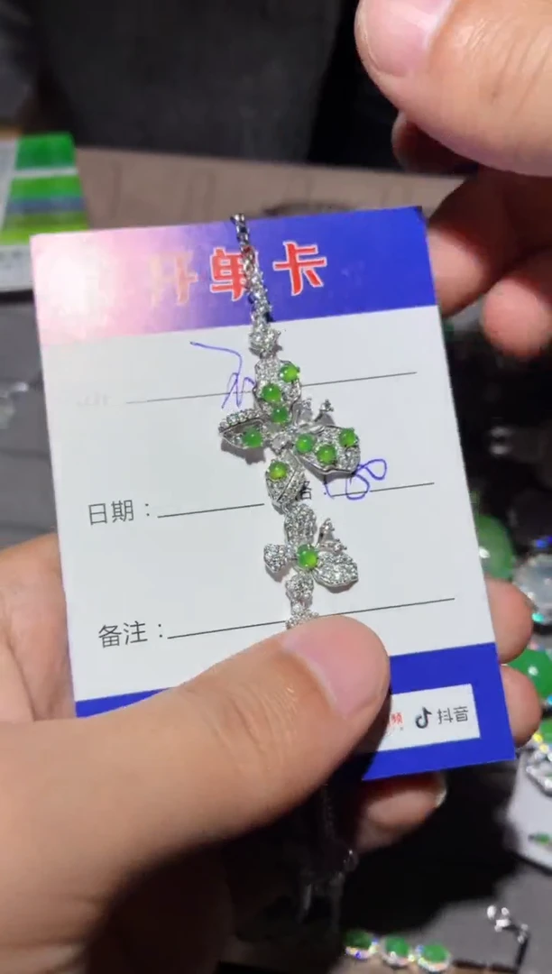 颈饰银S925镶嵌翡翠不* 不点