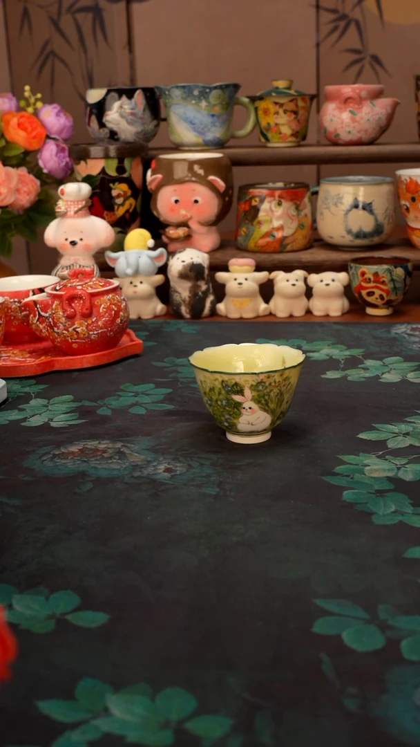 紫霞  小白兔品茗杯