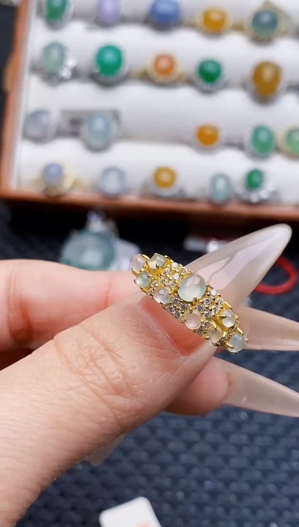 银S925镶嵌戒指翡翠2787