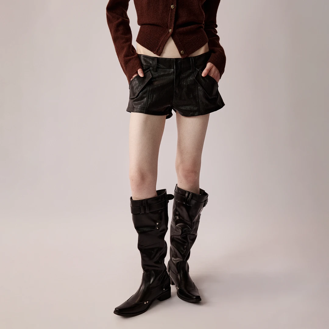 工装风格立体口袋低腰短裤