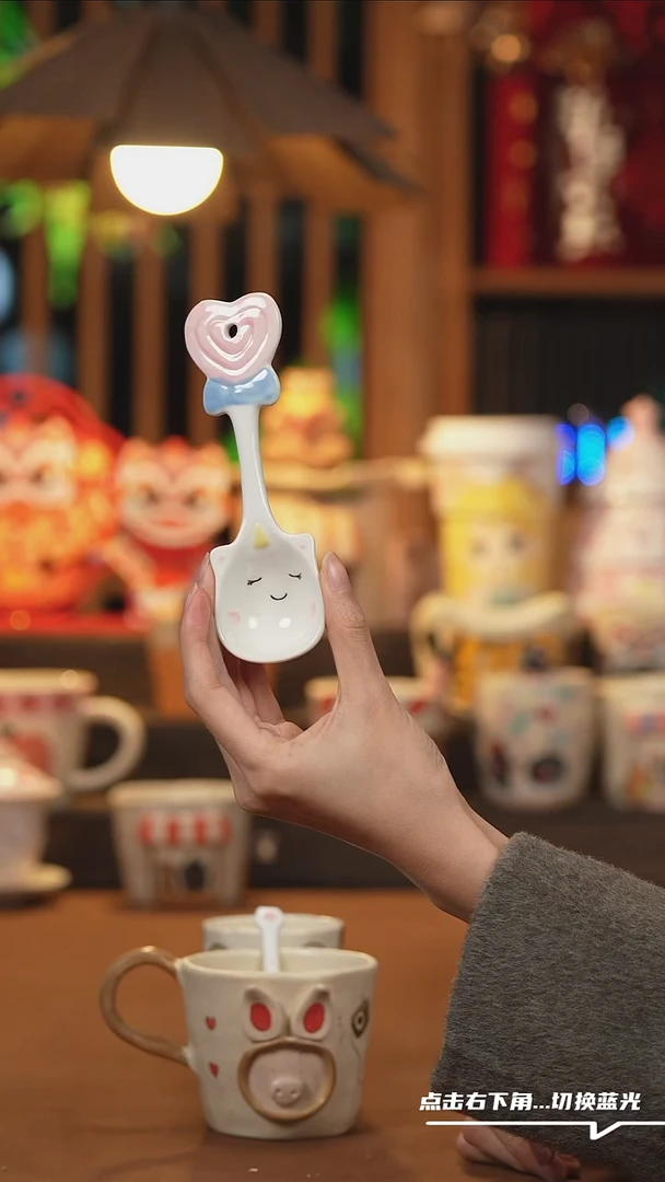 【闪购商品】摆件F072创意手绘陶瓷水杯