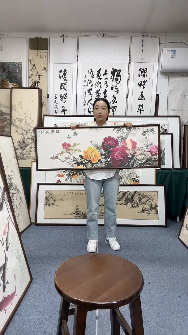 国画42*122实木画框京东包邮手绘
