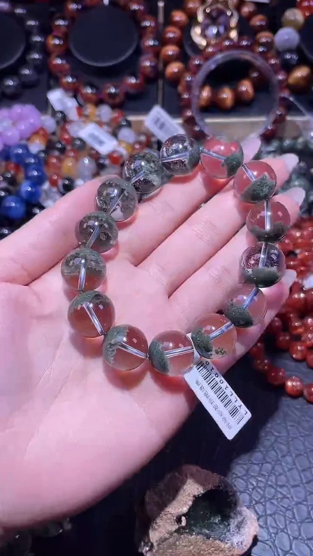 未镶嵌手链水晶J****e绿幽灵聚宝盆手链