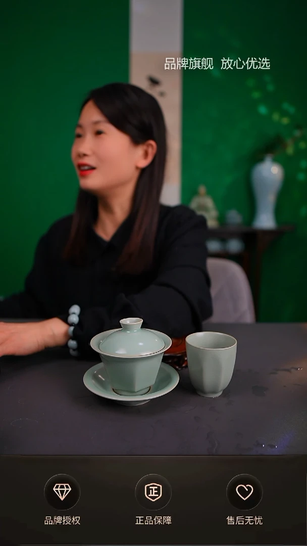 【闪购商品】仿古新品六方盖碗送仿古杯不完美