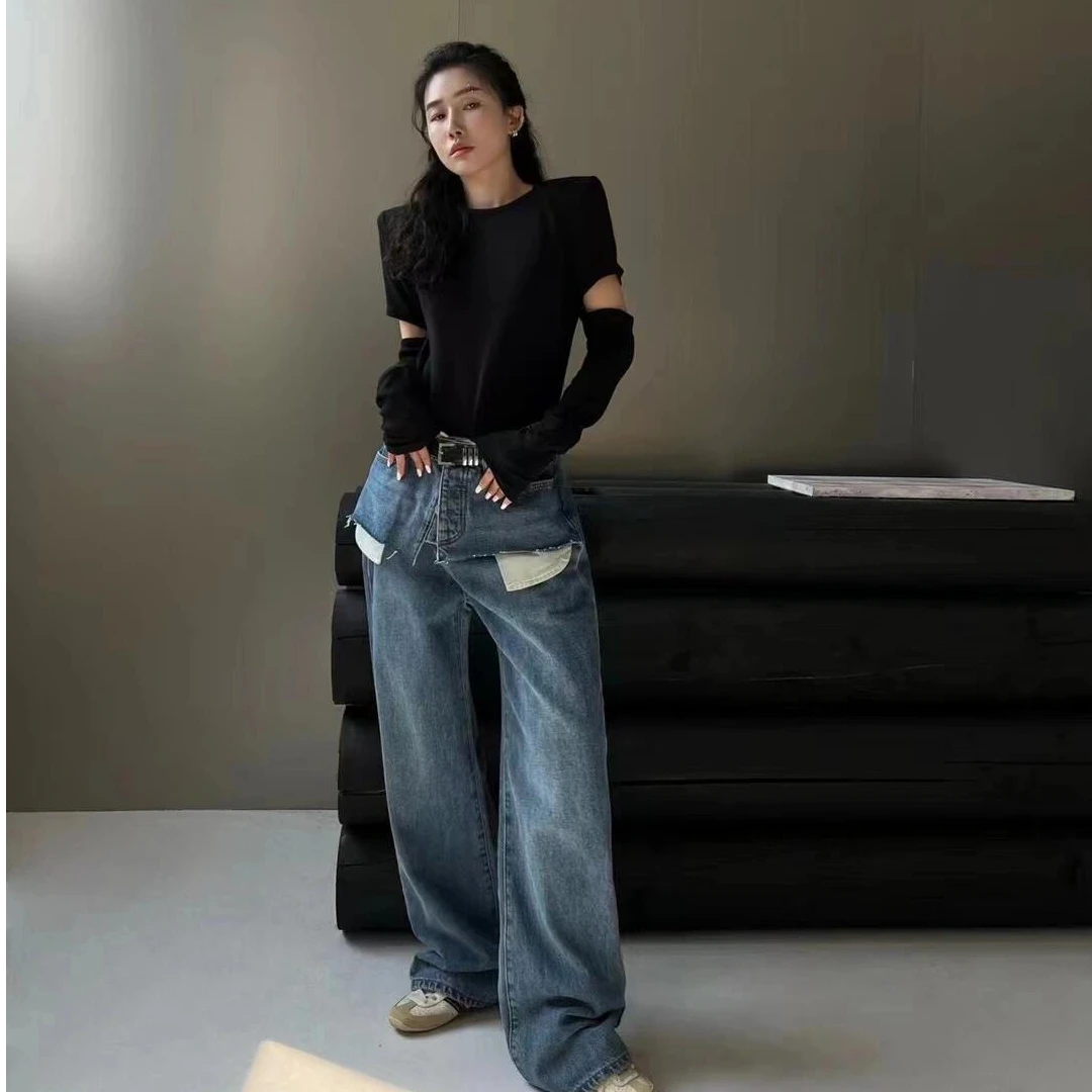 韩系复古可拆卸袖套显瘦针织衫2025秋冬内搭上衣女设计感小众潮