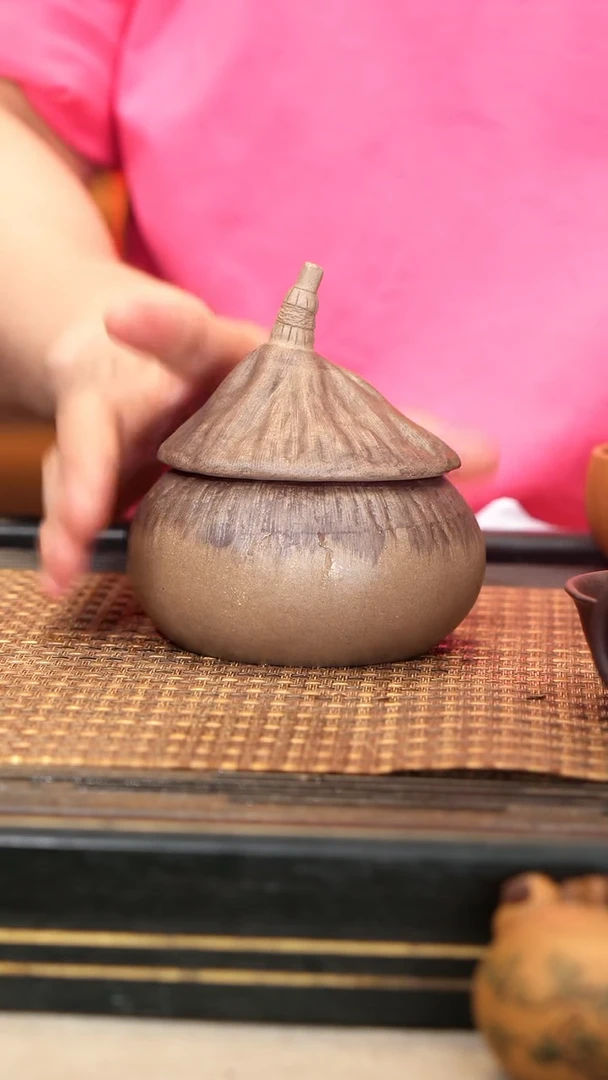 茶壶紫砂9《笠帽茶叶罐》青段