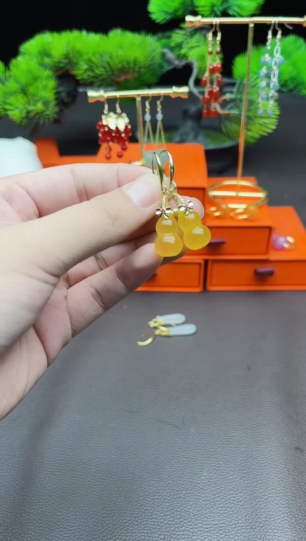 玛瑙/玉髓耳饰银S925镶嵌333