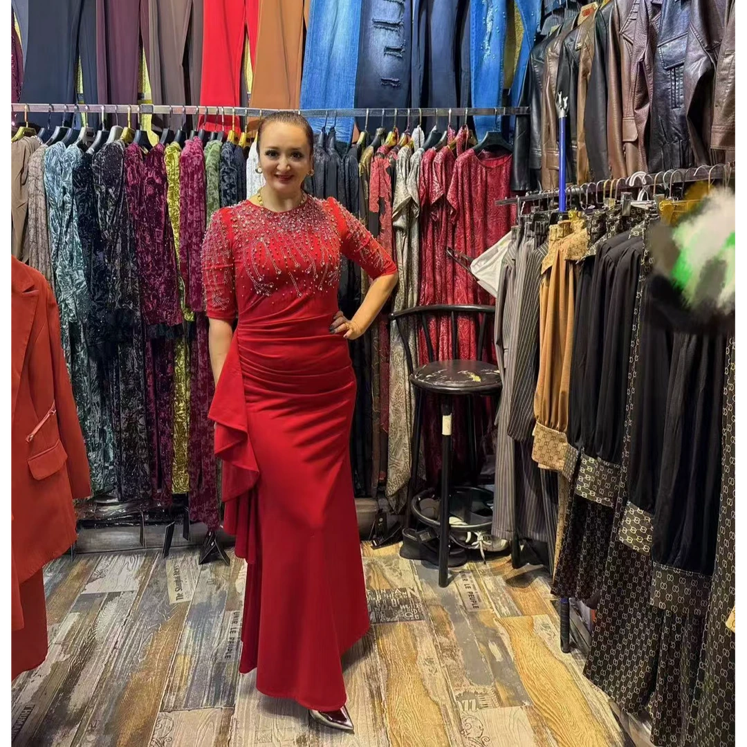 新款秋季半身点钻连衣裙 气质 修身