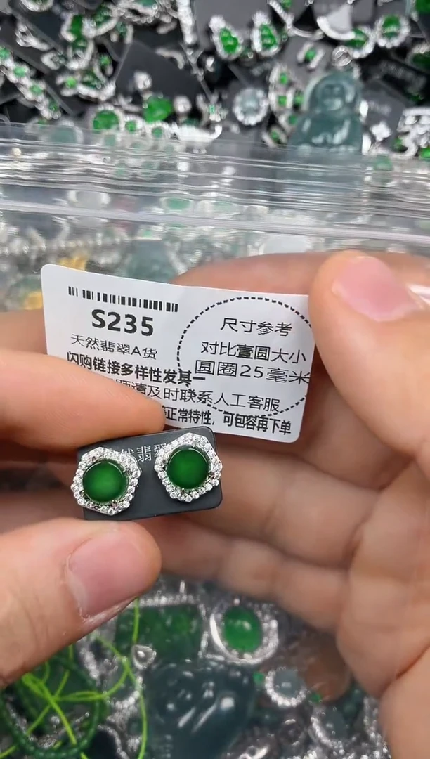 颈饰未镶嵌翡翠S235耳钉