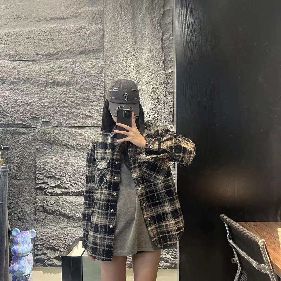 【杨娇娇COCO】秋冬新款重工贴皮刺绣男女同款衬衫百搭上衣