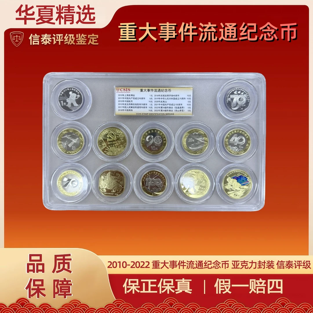 法定货币2010-2022 大国精神纪念币 信泰评级
