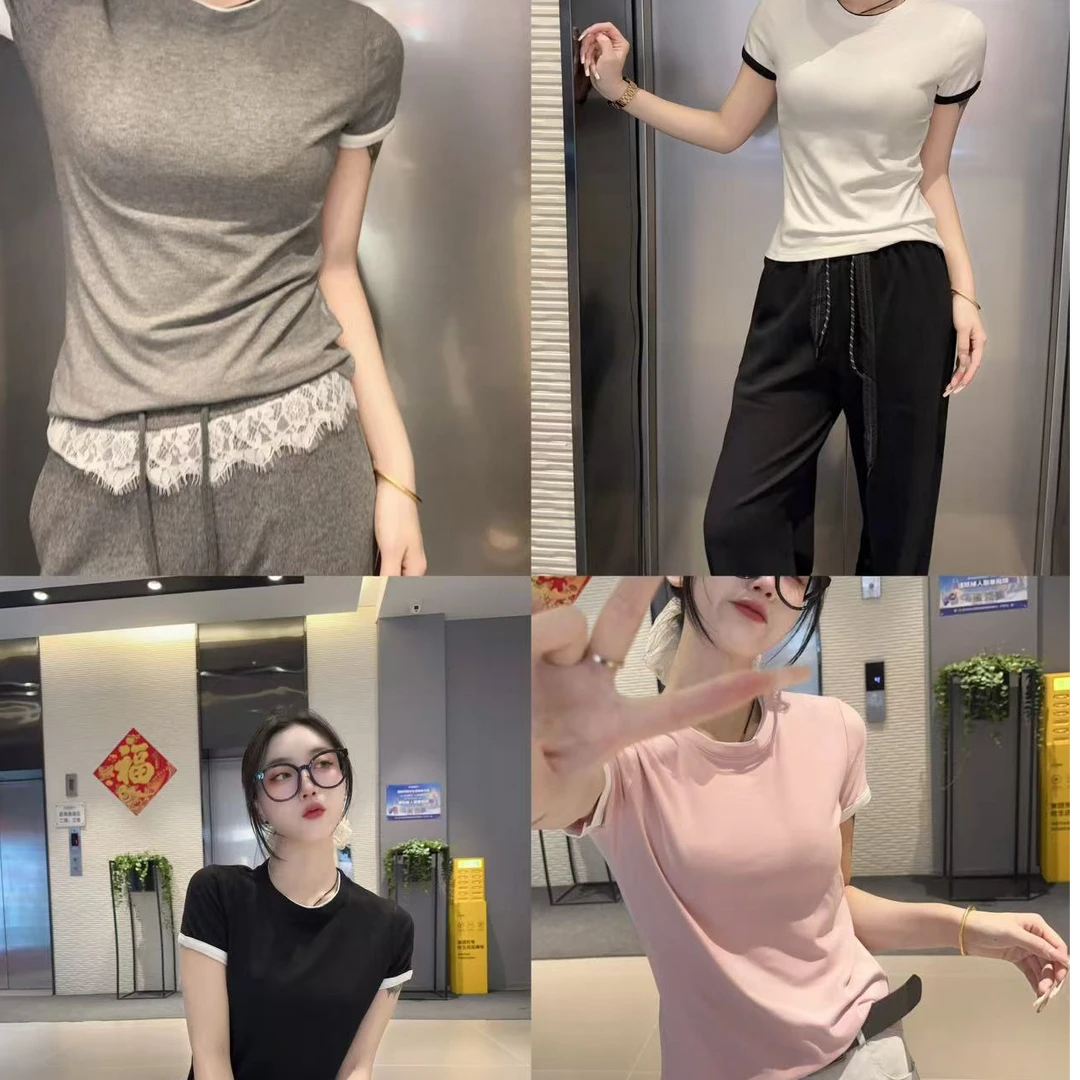 【二婷衣橱】25新款时尚百搭简单大气韩版小短袖803