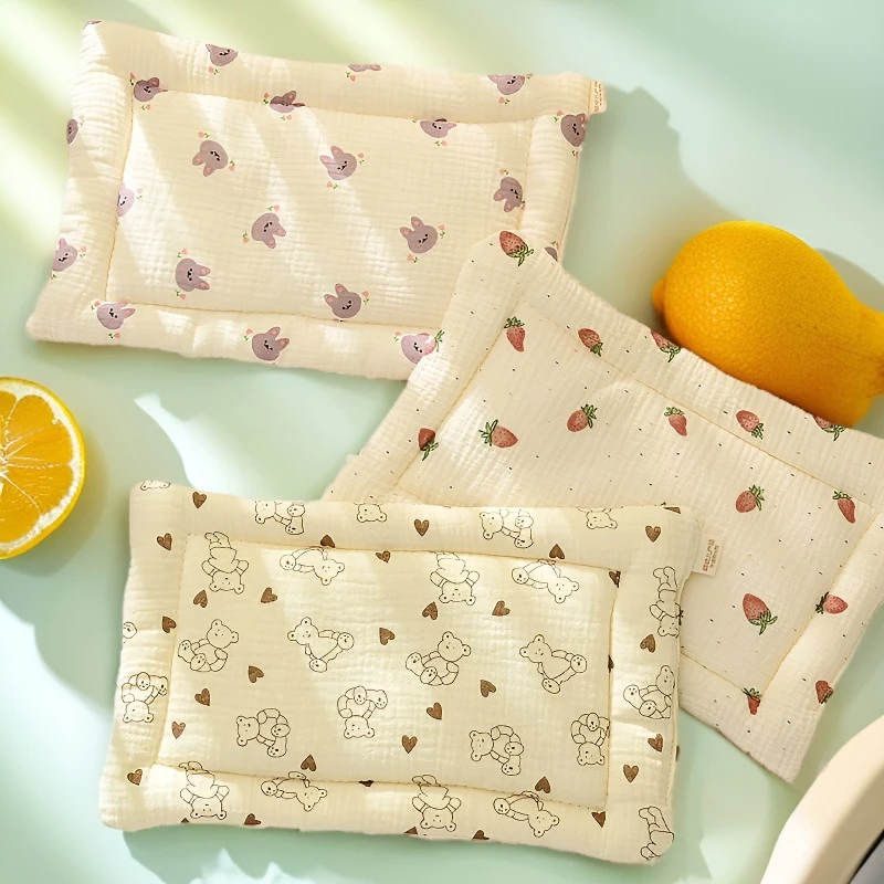‌婴儿0-1岁新生儿纱布枕头防吐奶纯棉透气吸汗可水洗不跑棉薄款‌