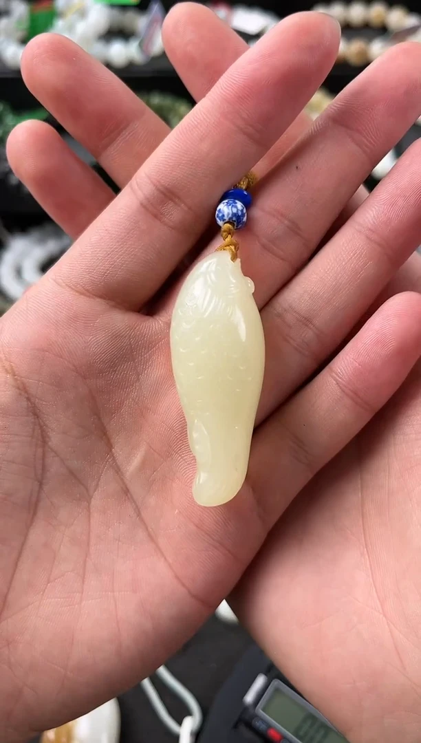 【闪购商品】和田玉手把件未镶嵌若羌黄口鱼手把件微色差