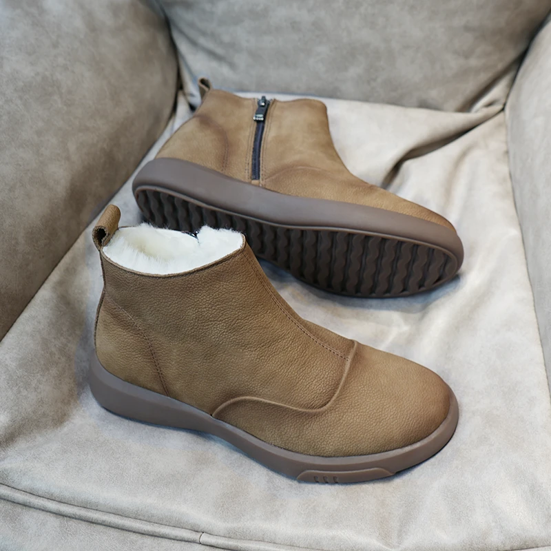 男士加厚皮毛一体雪地靴舒适保暖百搭软底软面防滑耐磨男鞋8188