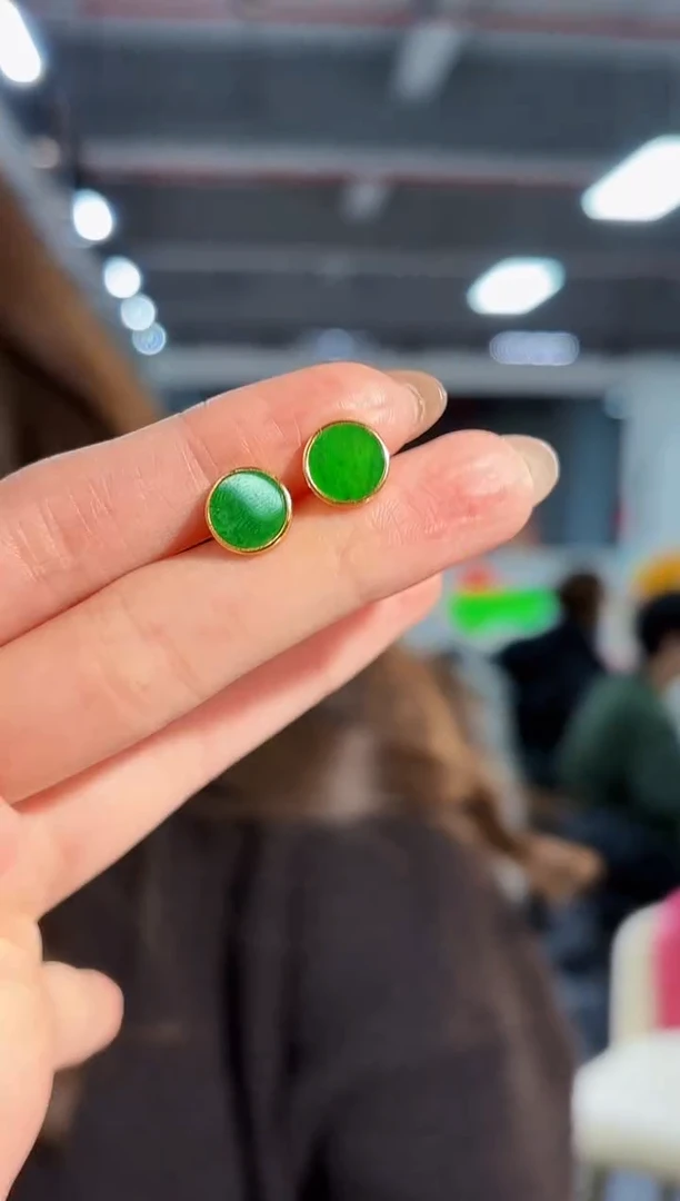 【闪购商品】翡翠耳饰未镶嵌 缅料A货/支持复检/一对