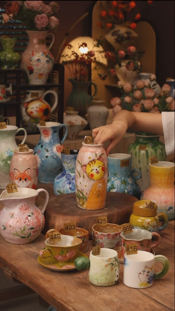 陶瓷景德镇设计师手作花器摆件侘寂风104