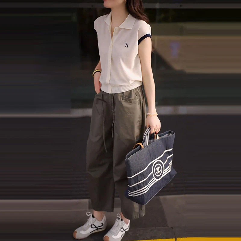 香朵儿时尚设计感2025夏季时尚穿搭新款韩系百搭短袖上衣休闲裤