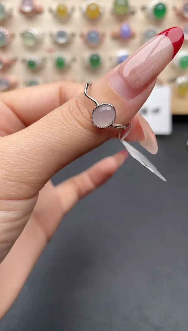 【闪购商品】翡翠戒指银S925镶嵌一物一证一礼盒