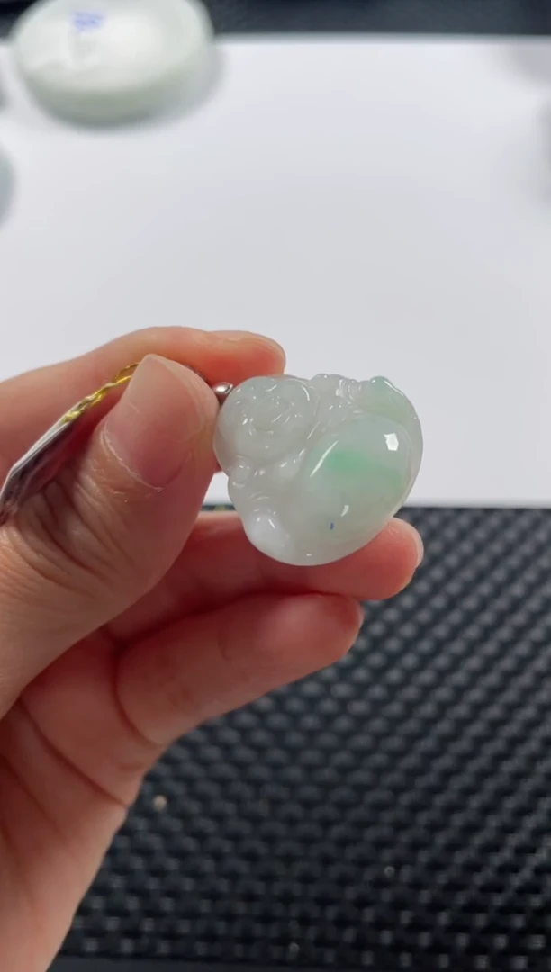 颈饰银S925镶嵌翡翠基地发货H 3093 佛公