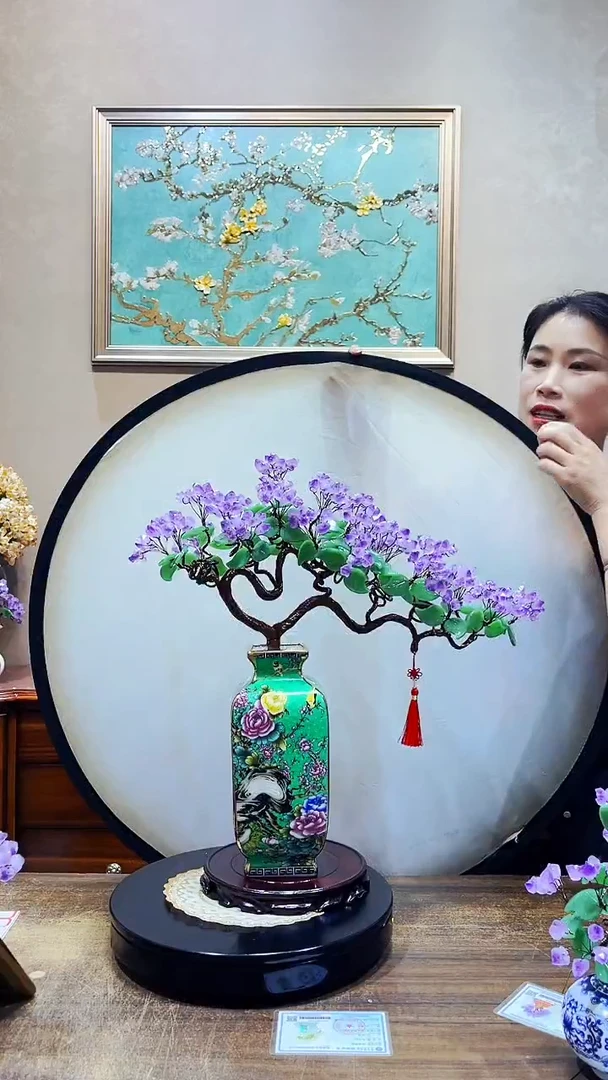 有机玻璃百鸟+天青色虞美人