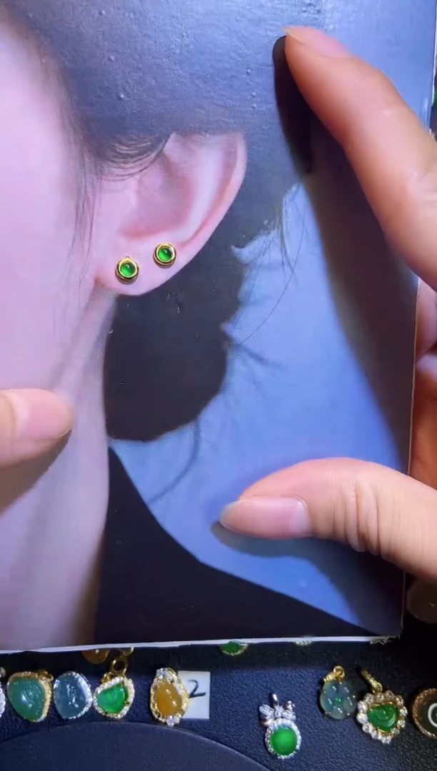 翡翠银S925镶嵌吊坠(不含链)1